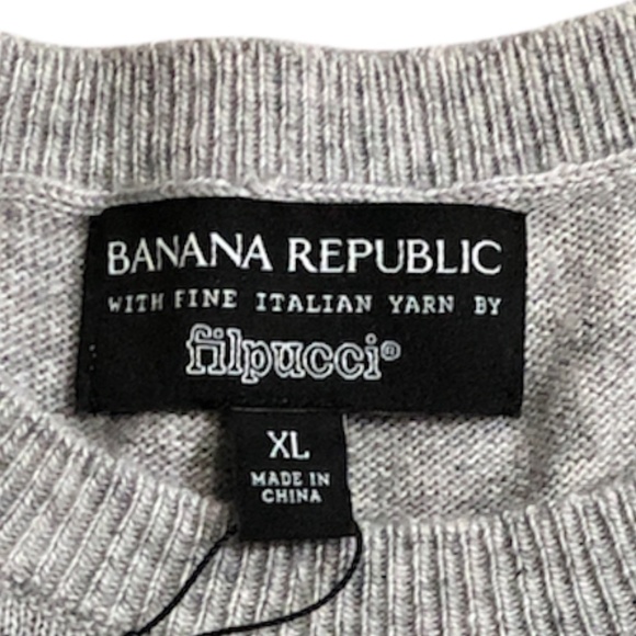 NEW BANANA REPUBLIC Wool Sweater Women's Size XL Gray Pink Cashmere By Filpucci - Picture 7 of 8